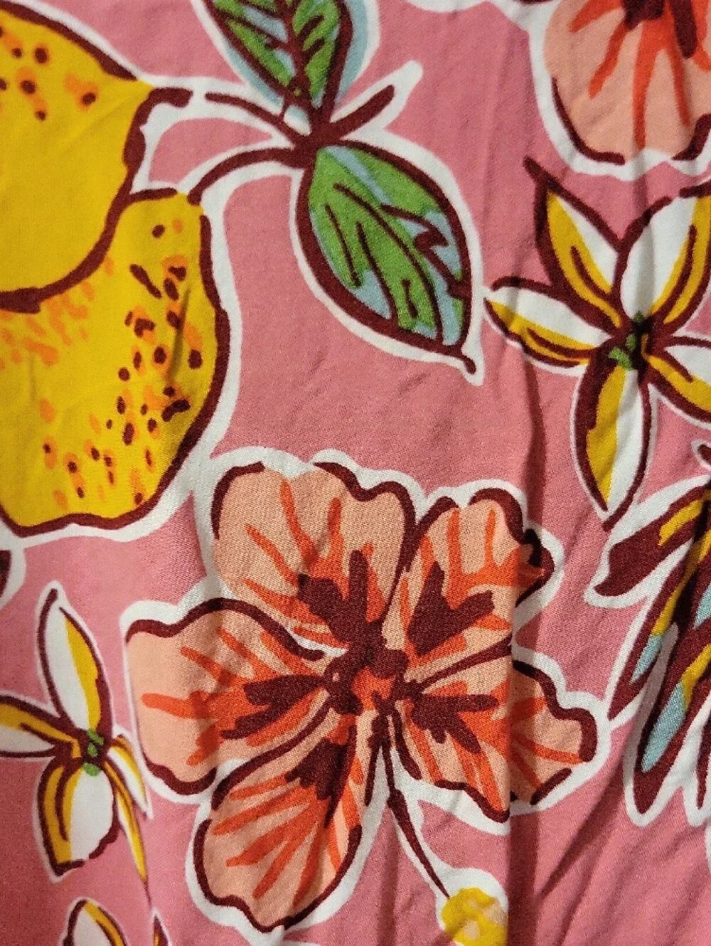 Pink Floral Wide-Leg Tropical-Print Pants